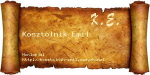 Kosztolnik Emil névjegykártya