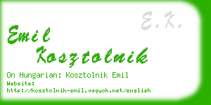 emil kosztolnik business card